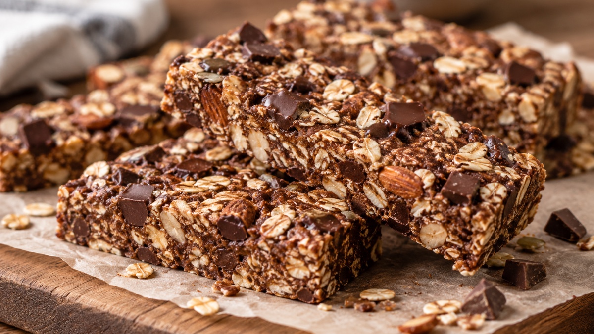 Barres de Muesli au Chocolat, recette du pôle santé A.WAY à Quetigny près de Dijon.