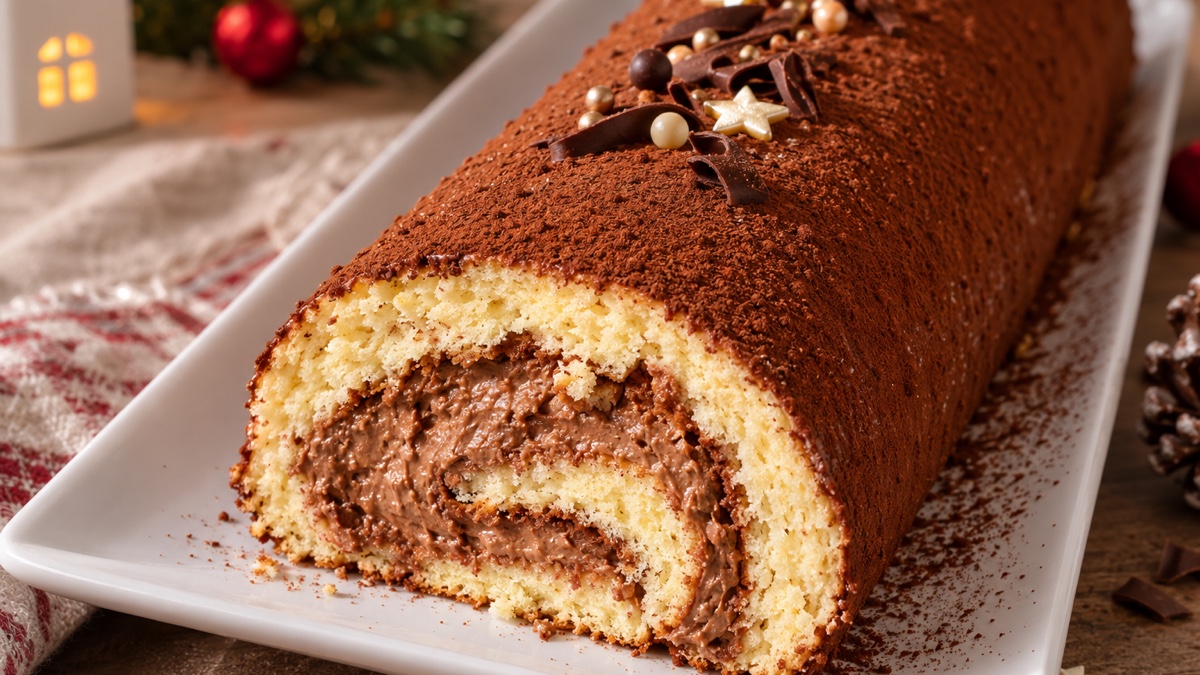 Buche de Noël Healthy, recette du pôle santé A.WAY à Quetigny près de Dijon.