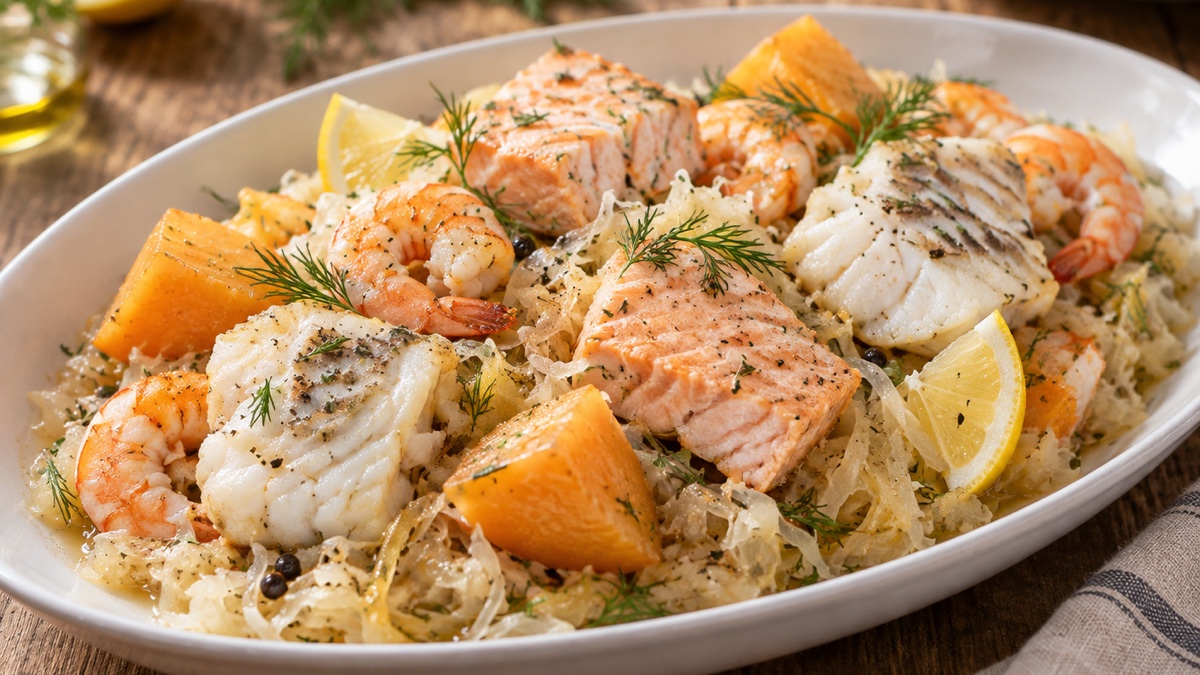 Choucroute de la Mer, recette du pôle santé A.WAY à Quetigny près de Dijon.