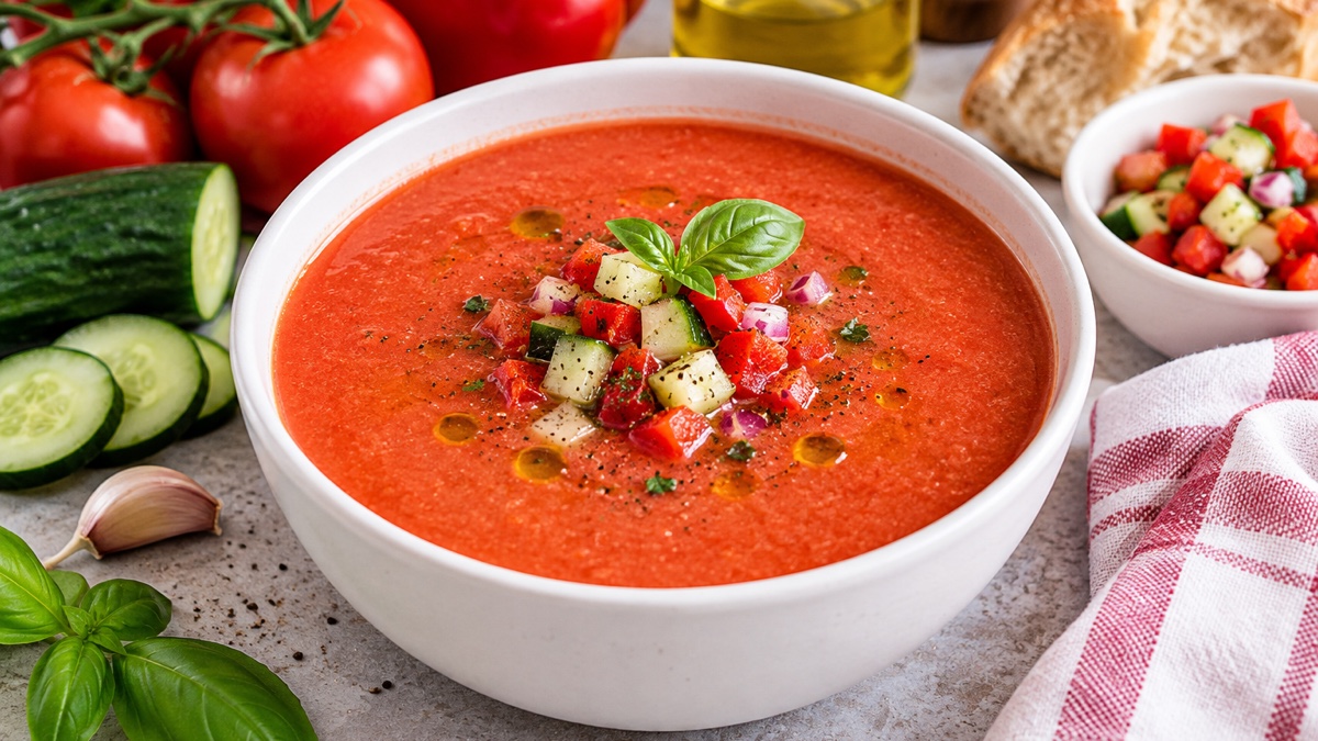 Gaspacho Andalou, recette du pôle santé A.WAY à Quetigny près de Dijon.
